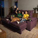 Ver imagem 2 de Sofá Retrátil e Reclinável 2,25m Stadium Molas Ensacadas Velupluma Vinho Cama Inbox