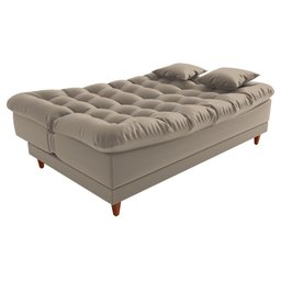 Sofá Cama Duda Veludo Capuccino Matrix Sala Premium Original 3 Lugares - 4