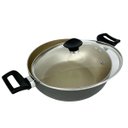 Ver imagem 6 de Panela Frigideira Caçarola Tampa de Vidro WOK 24 cm Antiaderente Alumínio - Dourado