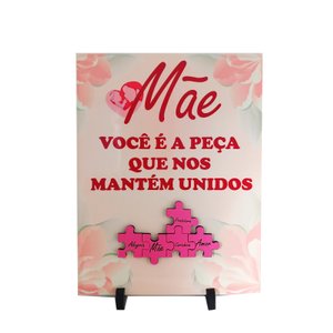 Azulejo Porta Retrato Flores Rosa Presente Dia Das Mães Coleção Tea & Amor Azumae003