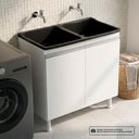 Ver imagem 6 de Balcão Gabinete Cozinha Lux 79cm 100% Mdf 02 Portas sem Tampo Branco - Desk Design