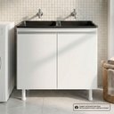 Ver imagem 7 de Balcão Gabinete Cozinha Lux 79cm 100% Mdf 02 Portas sem Tampo Branco - Desk Design