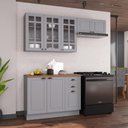 Ver imagem 1 de Cozinha Modulada Compacta Americana 100% MDF 200cm com Rodapé Provence Multimóveis Crink-CPT011