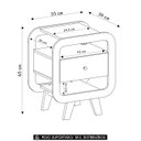 Ver imagem 4 de Mesa de Canto Lateral 55cm para Quarto Nora Naturale/branco A09 - Mpozenato