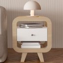 Ver imagem 7 de Mesa de Canto Lateral 55cm para Quarto Nora Naturale/branco A09 - Mpozenato