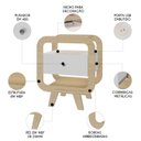 Ver imagem 3 de Mesa de Canto Lateral 55cm para Quarto Nora Naturale/branco A09 - Mpozenato