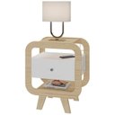 Ver imagem 2 de Mesa de Canto Lateral 55cm para Quarto Nora Naturale/branco A09 - Mpozenato