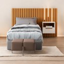 Ver imagem 1 de Cabeceira Solteiro Maracá com 01 Mesa de Cabeceira e Led Jb