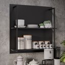 Ver imagem 2 de Kit 02 Painéis Industrial Multiuso com 2 Prateleiras Cler M05 Preto - Inoviza