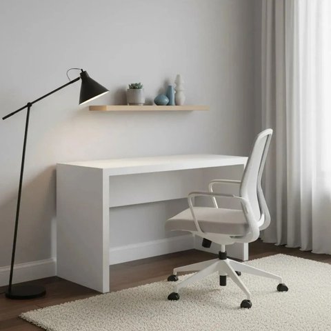 Escrivaninha Mesa Escritório Gávea Office 127cm Branco