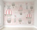 Ver imagem 1 de Papel de parede balãozinho rosa para quarto de bebê menina PP30B