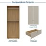 Módulo 70x180 2 Portas 3 Gavetas Frame CabeCasa MadeiraOriginals - 3