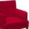 Poltrona Decorativa Pes Madeira Aspen Veludo Vermelho Sanch - 5