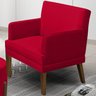 Poltrona Decorativa Pes Madeira Aspen Veludo Vermelho Sanch - 2
