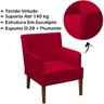 Poltrona Decorativa Pes Madeira Aspen Veludo Vermelho Sanch - 3