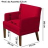 Poltrona Decorativa Pes Madeira Aspen Veludo Vermelho Sanch - 4