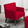Poltrona Decorativa Pes Madeira Aspen Veludo Vermelho Sanch - 6