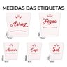 Kit 5 Potes de Mantimentos com Etiqueta e Tampa de Encaixe Arte Cozinha Tampa e Etiqueta Vermelha - 4