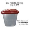 Kit 5 Potes de Mantimentos com Etiqueta e Tampa de Encaixe Arte Cozinha Tampa e Etiqueta Vermelha - 13