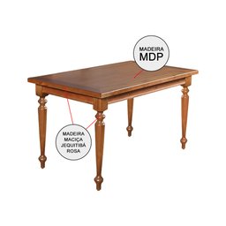 Conjunto Jantar Mesa Madeira Maciça Rústica Franscisca 140x80 com 4 Cadeiras Ripada Confort Castanho - 3