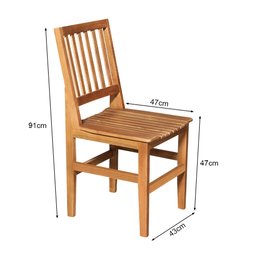 Conjunto Jantar Mesa Madeira Maciça Rústica Franscisca 140x80 com 4 Cadeiras Ripada Confort Castanho - 6