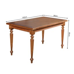 Conjunto Jantar Mesa Madeira Maciça Rústica Franscisca 140x80 com 4 Cadeiras Ripada Confort Castanho - 5