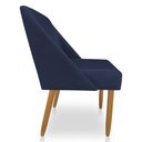 Ver imagem 5 de Kit 06 Cadeiras Poltona Juliana Suede Azul Marinho Pés Palito Castanho - Pallazio