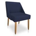 Ver imagem 4 de Kit 06 Cadeiras Poltona Juliana Suede Azul Marinho Pés Palito Castanho - Pallazio