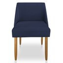Ver imagem 3 de Kit 06 Cadeiras Poltona Juliana Suede Azul Marinho Pés Palito Castanho - Pallazio
