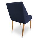 Ver imagem 6 de Kit 06 Cadeiras Poltona Juliana Suede Azul Marinho Pés Palito Castanho - Pallazio
