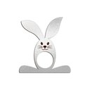 Ver imagem 1 de Porta Guardanapo Coelho com Carinha 9cmx9,8cm Kit 4 Peças - Cria Arte Laser Prata