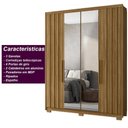 Ver imagem 3 de Guarda Roupa Casal 4 Portas Ripado com Espelho 3 Gavetas Califórnia