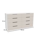 Ver imagem 3 de Cômoda Madri 8 Gavetas Creme/branco - Politorno