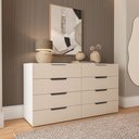 Ver imagem 1 de Cômoda Madri 8 Gavetas Creme/branco - Politorno