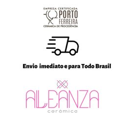 Conjunto com 6 Pratos Fundo Stripe Rosa Ø25cm Alleanza Cerâmica - 2