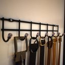 Ver imagem 2 de Suporte Cabideiro Multiuso de Parede 7 Ganchos Preto Pendurar Cintos Gravatas Lavanderia