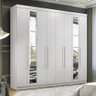 Guarda Roupa Casal Master New 8.4 8 Portas Branco com Espelho e Pés - Santos Andirá - 2