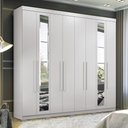 Ver imagem 2 de Guarda Roupa Casal Master New 8.4 8 Portas Branco com Espelho e Pés - Santos Andirá