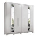 Ver imagem 1 de Guarda Roupa Casal Master New 8.4 8 Portas Branco com Espelho e Pés - Santos Andirá