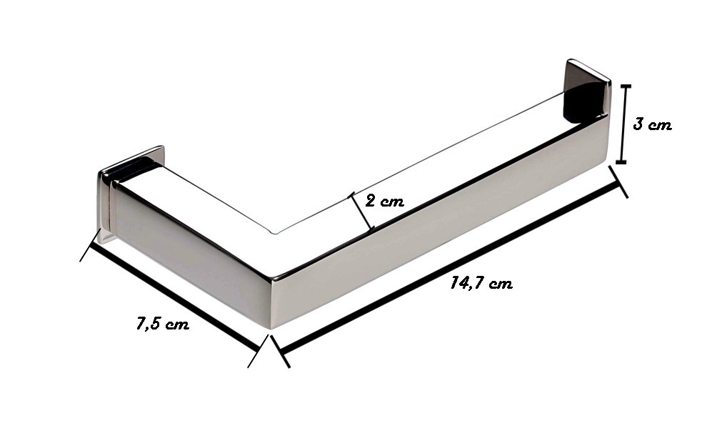 Kit de Acessórios para Banheiro com 4 Peças em Aço Inox Polido Linha Larissa com Toalheiro Duplo Sta - 13