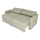 Ver imagem 4 de Sofá-cama Nayla 3 Lugares Retrátil Bouclê Natural - Matrix