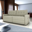 Ver imagem 1 de Sofá-cama Nayla 3 Lugares Retrátil Bouclê Natural - Matrix