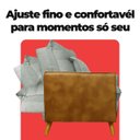 Ver mais imagens de Poltrona Sofá Reclinável Londres com Puff Banqueta Almofadado Corino Nozes e Linho Cinza - Arkell