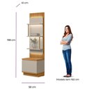 Ver imagem 6 de Módulo Lateral Complementar Painel Ripado com Led 1 Porta 3 Prateleiras Paulina Tauari-off White