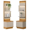 Ver imagem 7 de Módulo Lateral Complementar Painel Ripado com Led 1 Porta 3 Prateleiras Paulina Tauari-off White