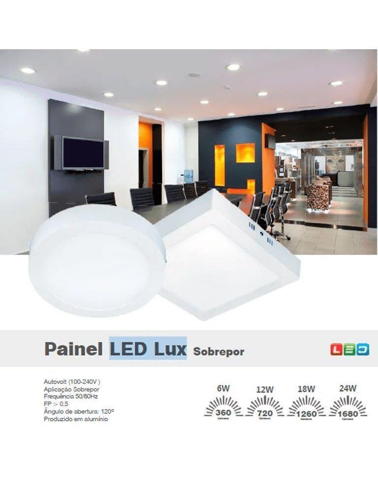 Plafon Led 12w Lux Quadrado Sobrepor 4000k - 8