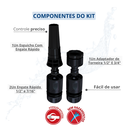 Ver imagem 2 de Kit Esguicho com Engate Rápido e Adaptador de Torneira 1/2" e 3/4" para Engate Rápido Preto Durín