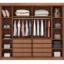 Ver imagem 5 de Guarda Roupa Casal 2 Portas 8 Gavetas 100% MDF com Espelho Blumenau Marrom/Cumaru/Fendi