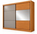 Ver imagem 4 de Guarda Roupa Casal 2 Portas 8 Gavetas 100% MDF com Espelho Blumenau Marrom/Cinamomo/Fendi