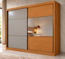 Ver imagem 1 de Guarda Roupa Casal 2 Portas 8 Gavetas 100% MDF com Espelho Blumenau Marrom/Cinamomo/Fendi